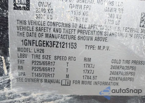 2015 Chevrolet Equinox 2Lt z USA, uszkodzony, nr VIN 1GNFLGEK3FZ121153